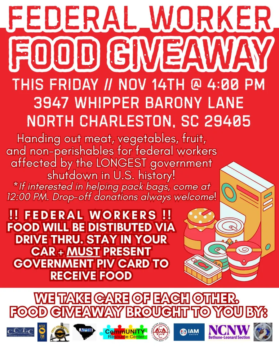 Charleston SC Federal Worker Food Giveaway