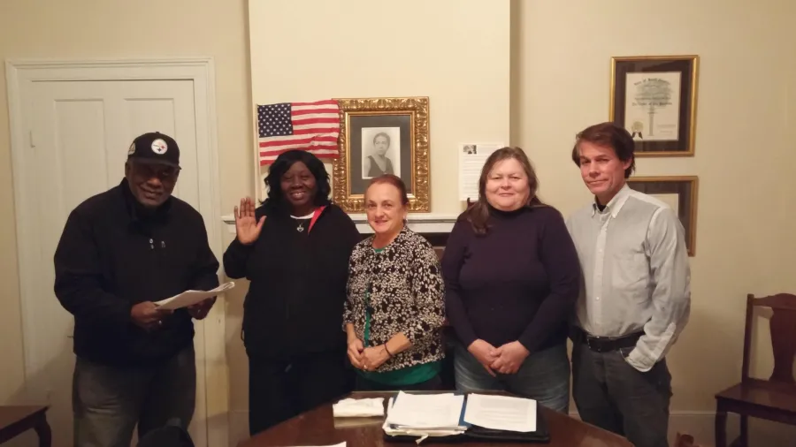 Cola. CLC Officers Installed Left to Right: Curtis Randolph; Sandy Squirewell; Donna Dewitt; Leigh Vandegrift; William Christopher